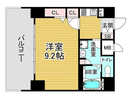 プレサンス京都四条大宮(1K/7階)の間取り写真