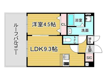 アドバンス京都エーデル(1LDK/6階)の間取り写真