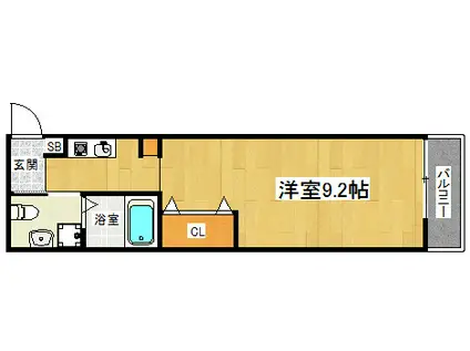 ブリエ京都(1K/2階)の間取り写真