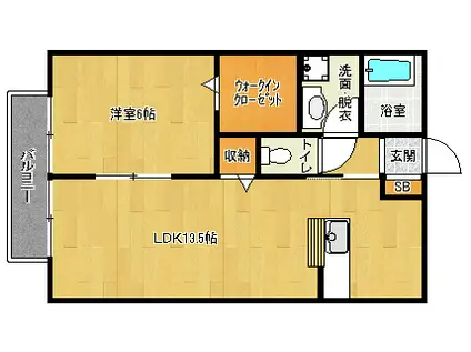 GRANDE CHARIOT(1LDK/2階)の間取り写真