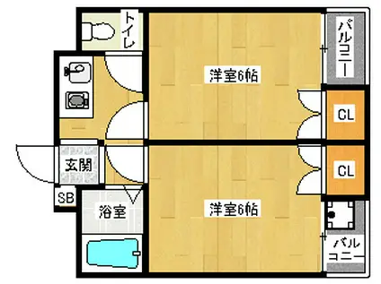 STABLE西賀茂Ⅱ(2K/1階)の間取り写真