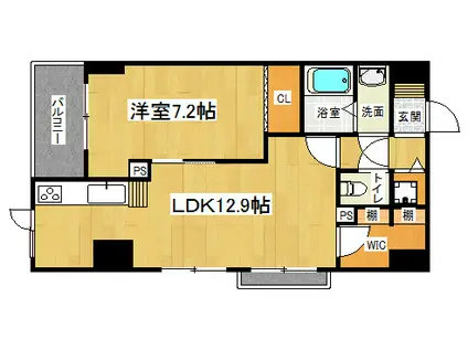 SAWARABI PARK HOUSE(1LDK/4階)の間取り写真