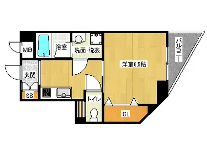 グラマシー京都(1K/3階)の間取り写真
