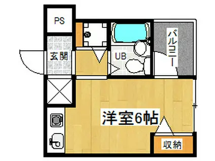 京の五条グリーンハウス(1K/5階)の間取り写真