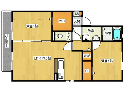 サンフォレスタ(2LDK/1階)の間取り写真