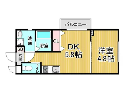 パークス京都東山(1DK/3階)の間取り写真