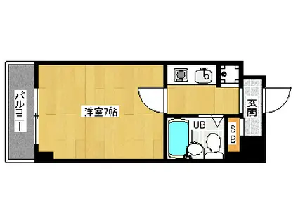 ジョイフル紫野(1K/10階)の間取り写真
