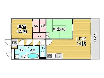 第50長栄ボンプレミール(2LDK/4階)の間取り写真
