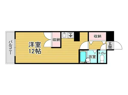 エリーフラッツ西ノ京(1K/2階)の間取り写真
