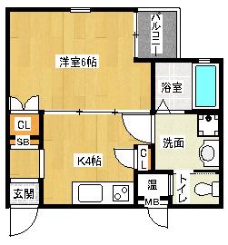 ウインドベル芦刈山(1K/5階)の間取り写真