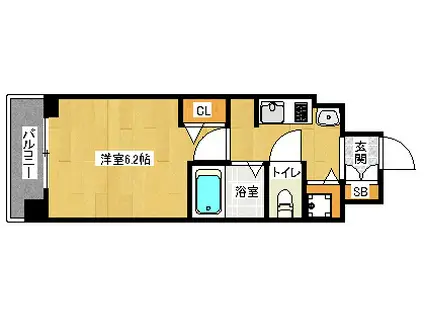 スワンズ京都七条リベルタ(1K/3階)の間取り写真