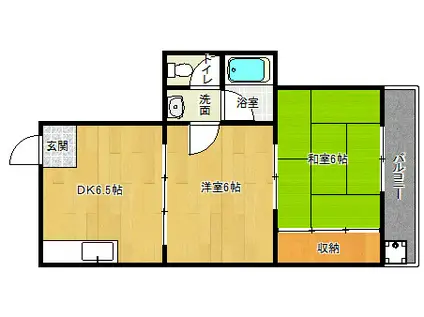 NISHIKIマンションⅡ(2DK/3階)の間取り写真
