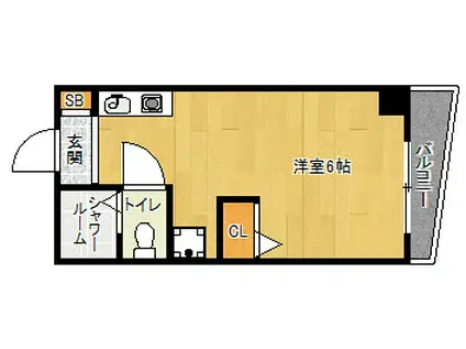 シボラ六条高倉(1K/5階)の間取り写真