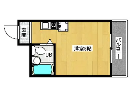 大林マンション(1K/3階)の間取り写真