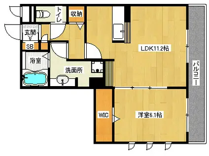 マジェスティ サザン(1LDK/2階)の間取り写真