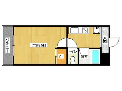 ファーストコート紫竹(1K/4階)の間取り写真