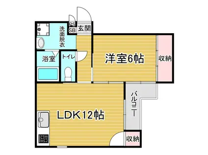 ミニヨンハウス勧修(1LDK/1階)の間取り写真