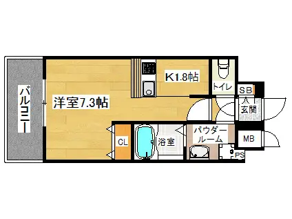 プレサンス祇園宮川町(1K/2階)の間取り写真