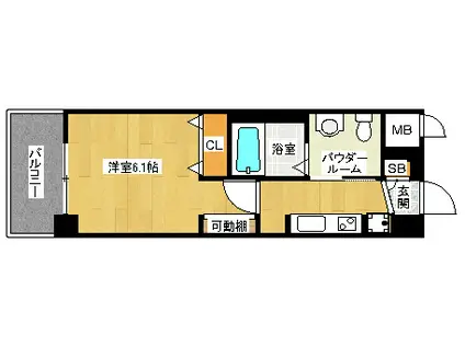 エステムプラザ京都御所ノ内REGIA(1K/3階)の間取り写真