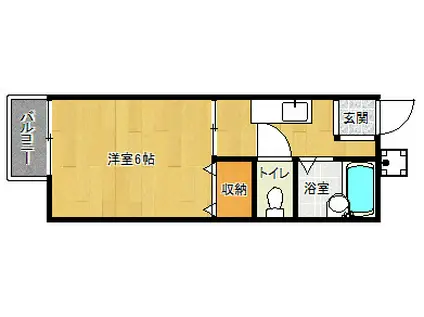 サンハイツアベ(1K/1階)の間取り写真