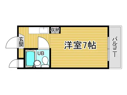 CIEUX京都(1K/1階)の間取り写真