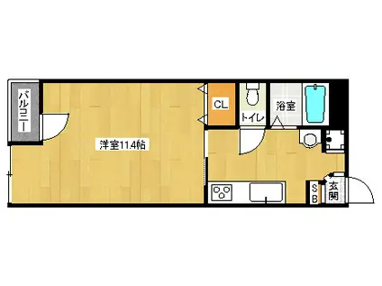 桂野里マンション(1K/3階)の間取り写真