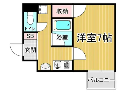 パラディーASAHI(1K/2階)の間取り写真