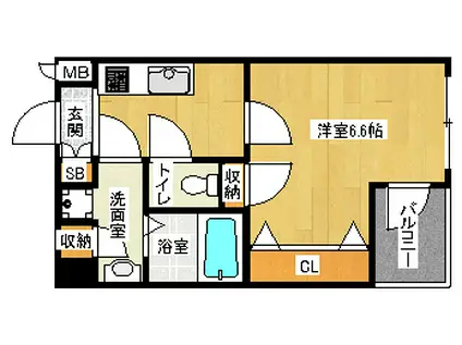 グラマシー京都(1K/7階)の間取り写真