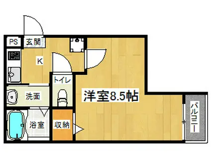 パークサイド梅小路(1K/4階)の間取り写真