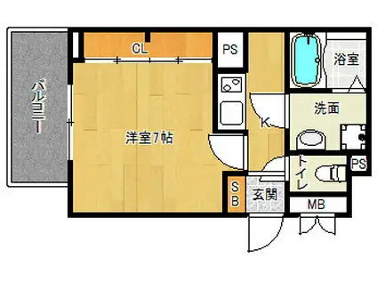 プログレスⅦ番館西屋敷(1K/2階)の間取り写真