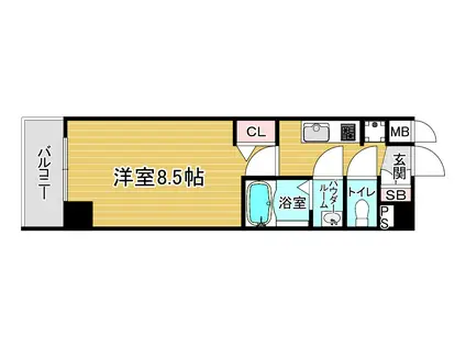 アドバンス京都エーデル(1K/2階)の間取り写真