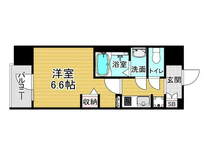 プラシード京都(1K/4階)の間取り写真