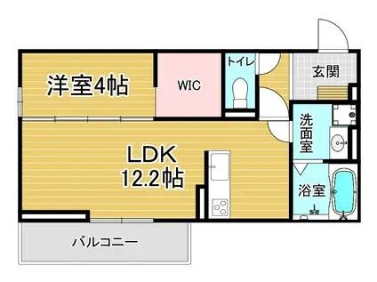 メゾンクレール瀬田北(1LDK/2階)の間取り写真