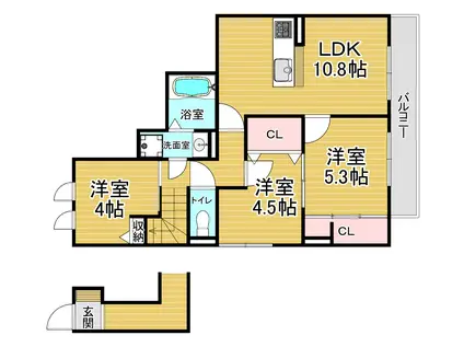 D-ROOM大覚寺(3LDK/2階)の間取り写真