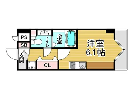 デトム・ワン三条通(1K/7階)の間取り写真