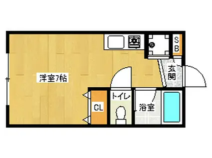 メゾン陽生Ⅱ(1K/2階)の間取り写真