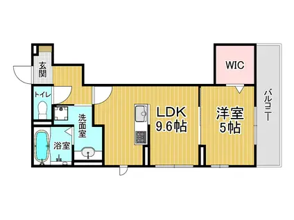 京都府京都市南区 3階建 新築(1LDK/1階)の間取り写真