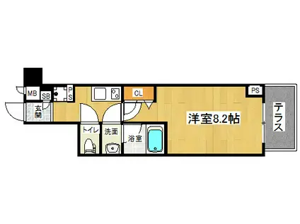 ヴィラ岡崎神宮(1K/1階)の間取り写真