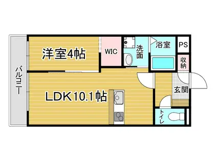 大津市月輪二丁目マンション(1LDK/1階)の間取り写真