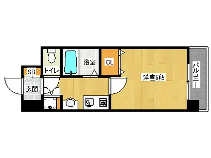 プレサンス京都御所東(1K/3階)の間取り写真