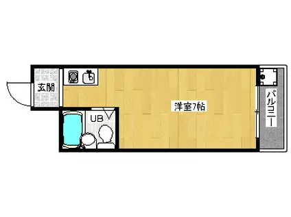 カプチーノ太秦(1K/4階)の間取り写真