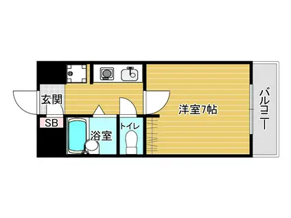 第16長栄アーバンハイツ五条(1K/5階)の間取り写真
