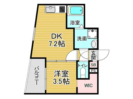 ファステート京都東寺グラン(1DK/7階)の間取り写真