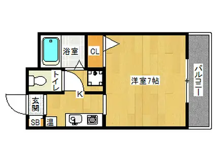 ラトゥール石龍(1K/3階)の間取り写真