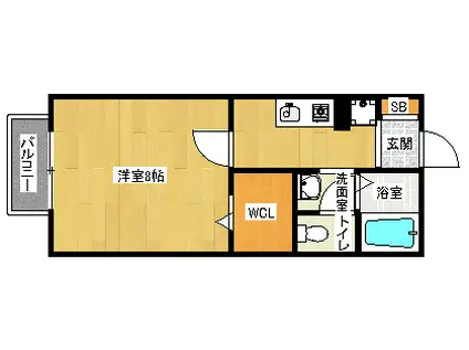 メゾン桂(1K/1階)の間取り写真