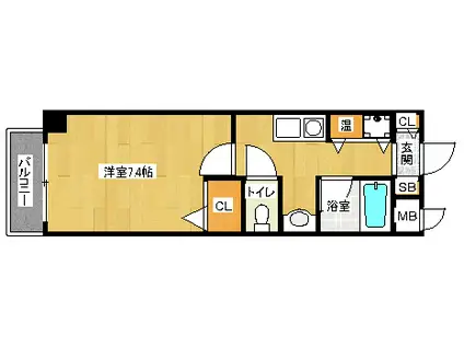 AKATSUKIⅡ(1K/5階)の間取り写真