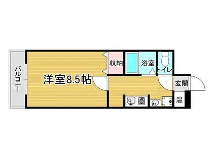 レ・タンドゥ・ラ・メールCKⅣ(1K/9階)の間取り写真
