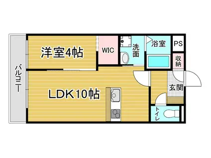 大津市月輪二丁目マンション(1LDK/1階)の間取り写真