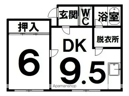 ジョイテル西院(1DK/1階)の間取り写真