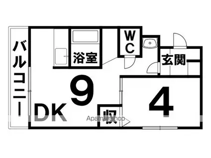 西陣の中(1LDK/3階)の間取り写真